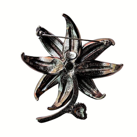 Joan Rivers Rhinestone Blingy Flower Brooch 3-1/2" - Picture 2 of 6